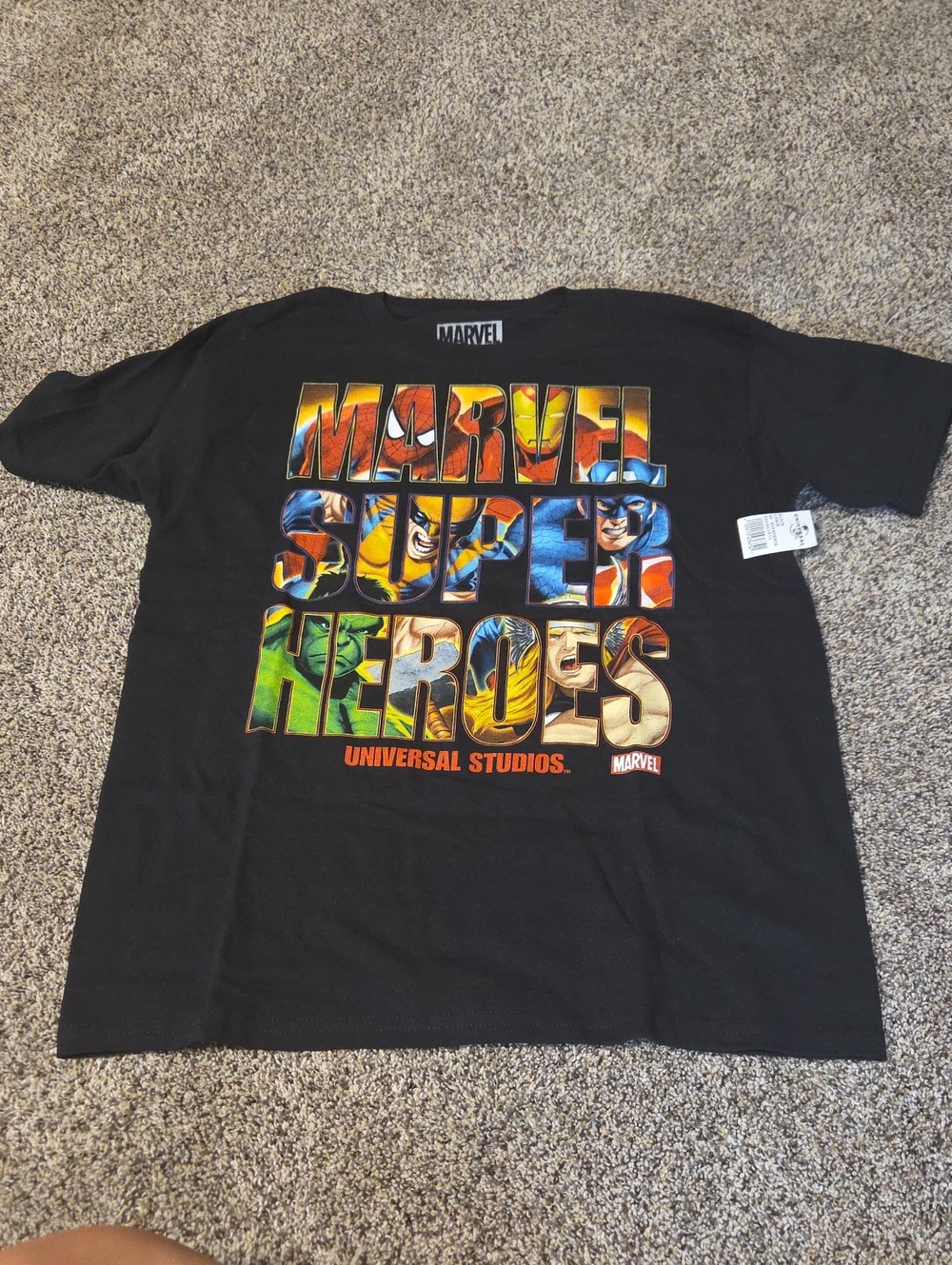 Marvel Black Short Sleeve 'Super Heroes' Graphic Tee